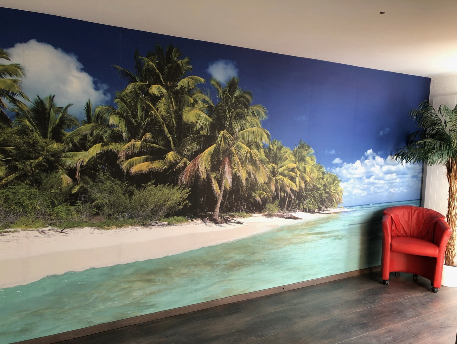 Wandbild mit Palmenstrand